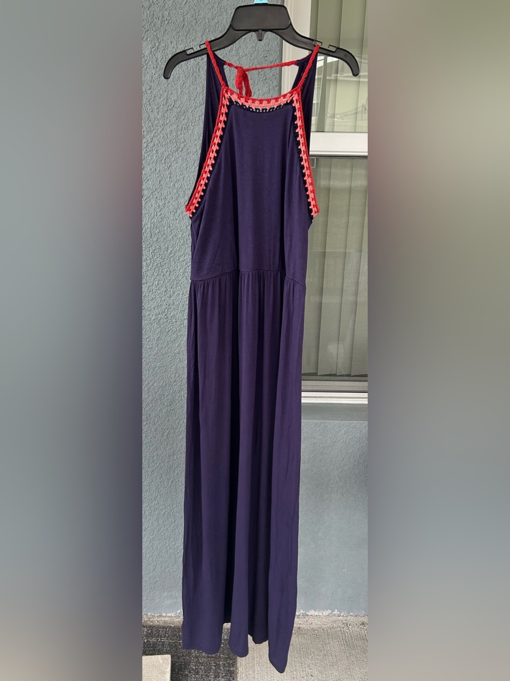 LOFT Beach Crochet Neckline Maxi Dress Size Small Casual Lounge Vacation